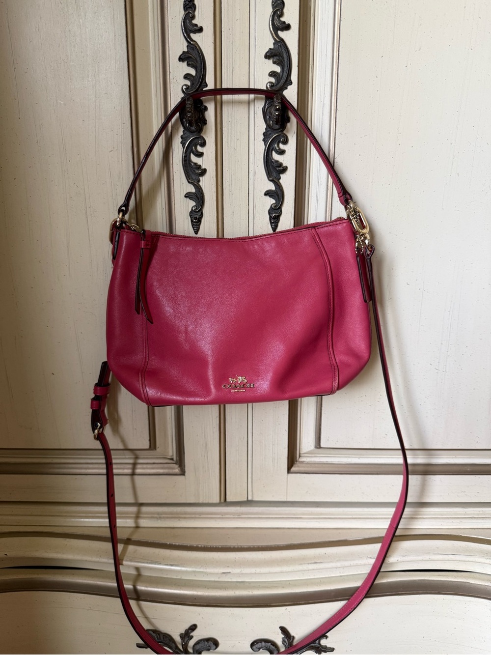 Vintage Coach Raspberry Pink Leather Shoulder & Crossbody Bag 💗